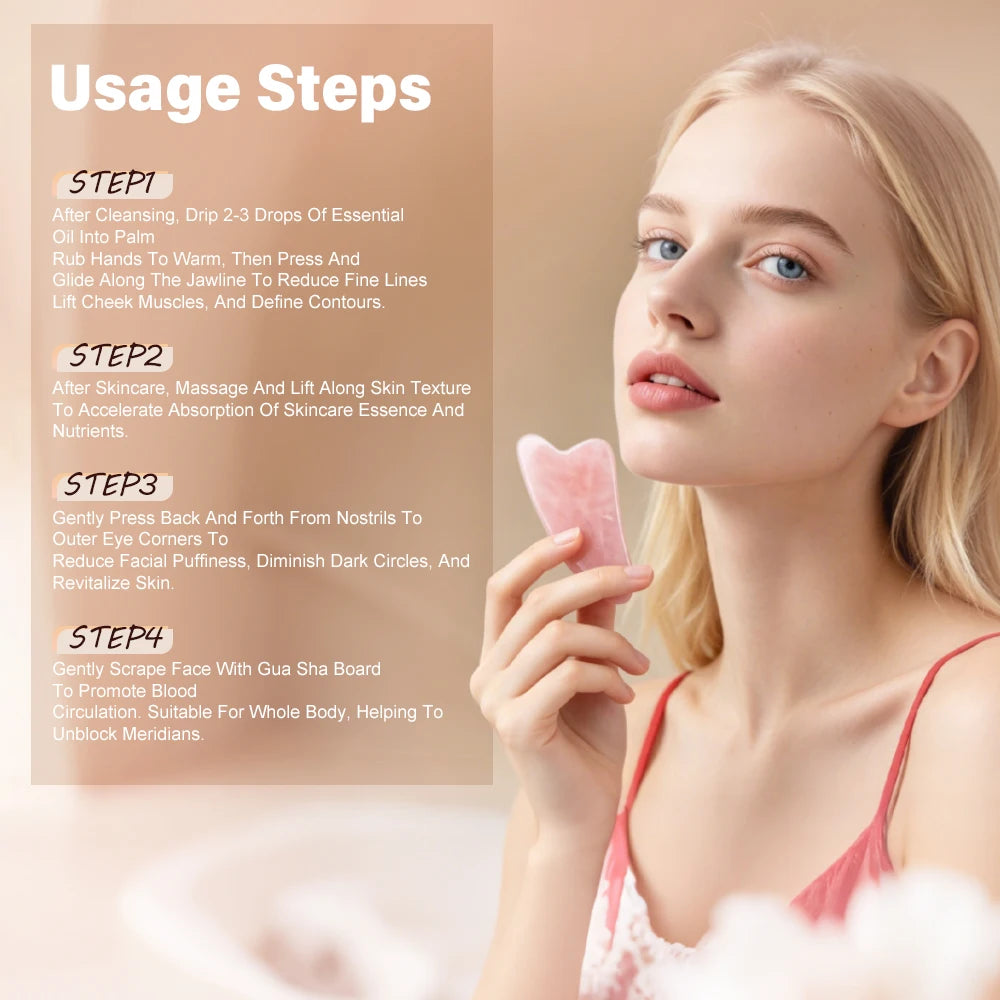 Natural Jade Stone Massage for Face Gouache Scraper Gua Sha Facial Skin Neck Thin Face Lifting anti Wrinkle Massage Tool Guasha
